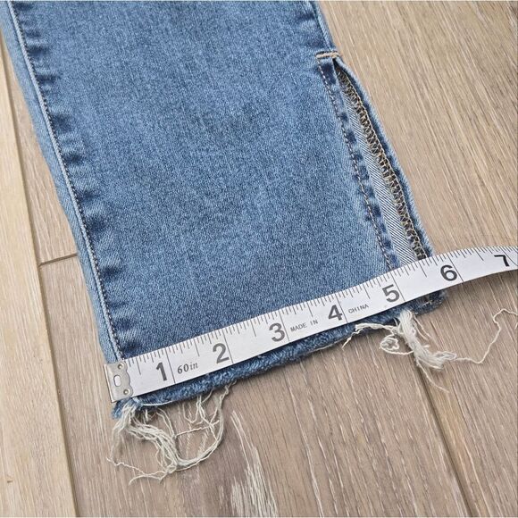 Hidden Los Angeles Blue Jeans Super High Waisted Skinny Frayed Hem Side Slit 27 - Picture 6 of 12